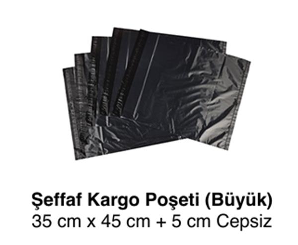 Şeffaf Kargo Poşeti 35x45+5 | 1000 Adet | Büyük Boy